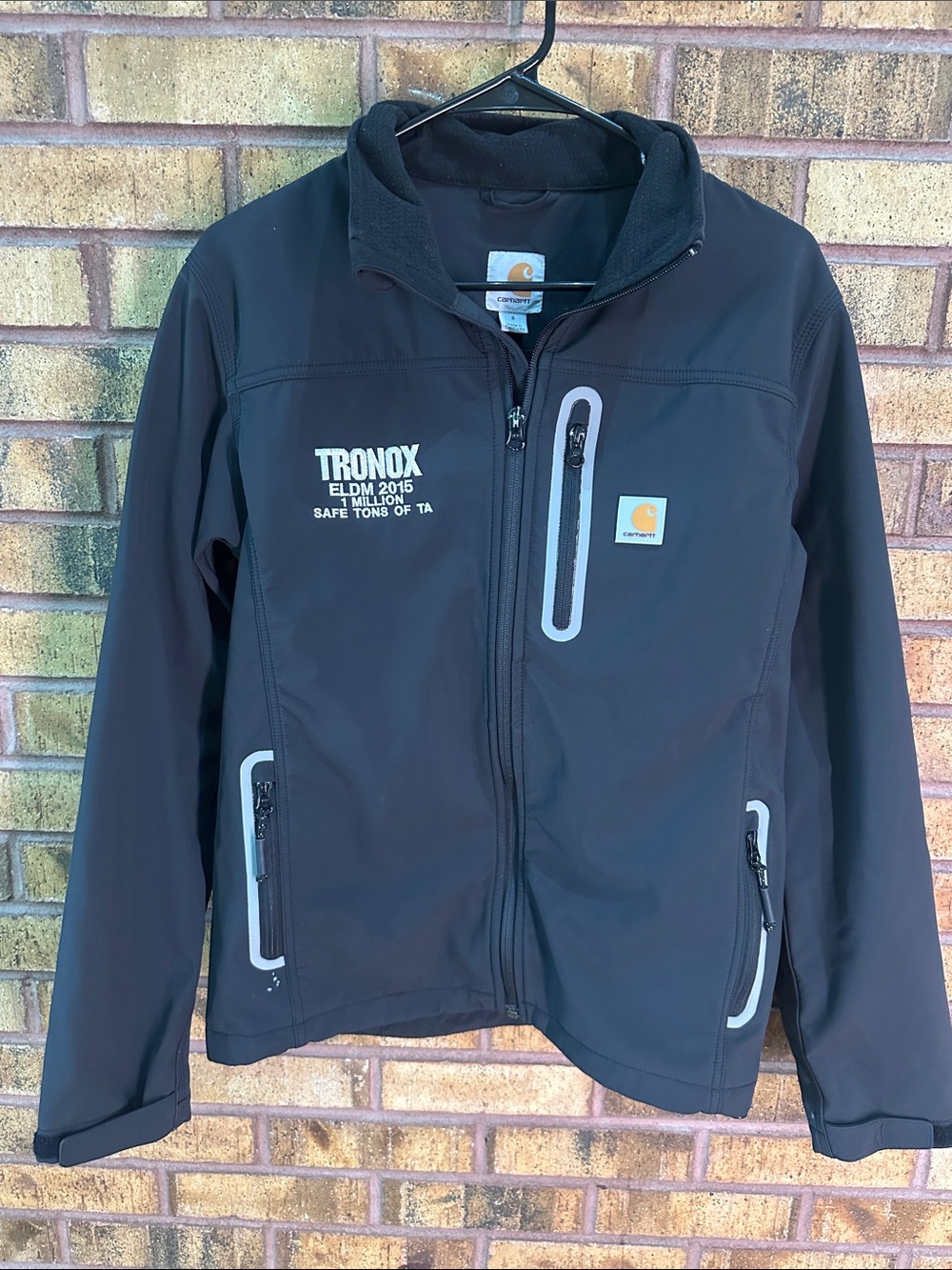 Carhartt Black Utility Softshell Jacket with Reflective Trim - embroidered